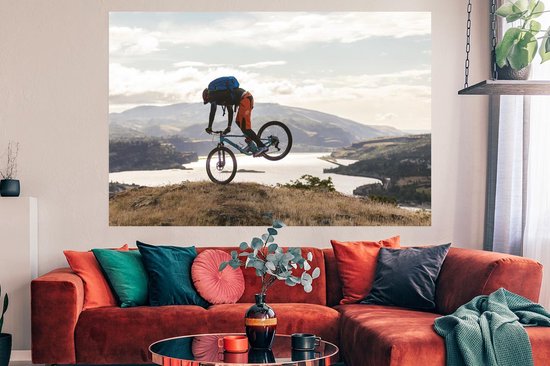 Affiche VTT au bord d'une rivière aux Etats-Unis 180x120 cm - Tirage photo sur Poster (décoration murale salon / chambre) / Affiche Sport XXL / Groot format!