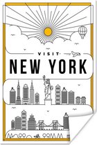 Poster New York - Skyline - Vrijheidsbeeld - 20x30 cm