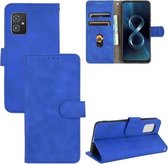 Voor Asus Zenfone 8/ZS590KS (8 Mini) Effen Kleur Huid Voelen Magnetische Gesp Horizontale Flip Kalf Textuur PU Lederen Case met Houder & Kaartsleuven & Portemonnee (Blauw)