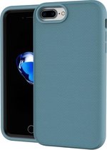 Effen kleur pc + siliconen schokbestendig skid-proof stofdicht hoesje voor iPhone 6 Plus & 6s Plus / 7 Plus / 8 Plus (donkergroen)
