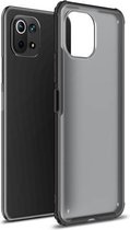 Voor Geschikt voor Xiaomi Mi 11 Lite Vierhoekige schokbestendige TPU + pc-beschermhoes (zwart)
