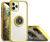 Q Shadow 2 Generation-serie TPU + acryl beschermhoes met 360 graden roterende ringhouder voor iPhone 12 mini (geel + zwart)