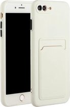 Kaartsleuf ontwerp schokbestendig TPU beschermhoes voor iPhone 8 Plus & 7 Plus (wit)