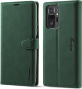 Voor Geschikt voor Xiaomi Redmi Note 10 Pro Forwenw F1 Serie Mat Sterk Magnetisme Horizontale Flip Leren Case met Houder & Kaartsleuven & Portemonnee & Fotolijst (Groen)