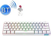 STK61 61-toetsen Full-Key Non-Punch Bluetooth Bedraad Dual Modes Mechanisch Toetsenbord, Kabellengte: 1,6 m (Wit-Rode Schacht)