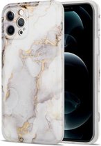 Geglazuurd marmeren patroon TPU schokbestendige beschermhoes voor iPhone 11 Pro (grijs)