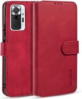 Voor Xiaomi Redmi Note 10 Pro DG.MING Retro Oil Side Horizontale Flip lederen tas met houder & kaartsleuven & portemonnee (rood)