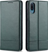 Voor Samsung Galaxy M02 (EU-versie) AZNS Magnetische Kalf Textuur Horizontale Flip Leren Case met Kaartsleuven & Houder & Portemonnee (Donkergroen)