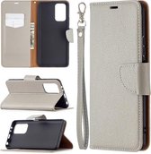 Voor Xiaomi Redmi Note 10 Pro Litchi Textuur Pure Kleur Horizontale Flip Leren Case met Houder & Kaartsleuven & Portemonnee & Lanyard (Grijs)