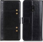 Voor Nokia C1 Plus Peas Crazy Horse Texture Horizontale Flip Leren Case met Houder & Kaartsleuven & Portemonnee (Zwart)