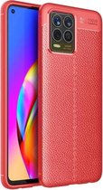 Voor OPPO Realme 8 Litchi Texture TPU schokbestendig hoesje (rood)