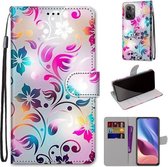 Voor Xiaomi Redmi K40 / K40 Pro / K40 Pro + Gekleurde Tekening Cross Texture Horizontale Flip PU Lederen Case met Houder & Kaartsleuven & Portemonnee & Lanyard (Gradient Kleurrijke Bloem)