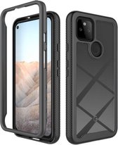 Voor Google Pixel 5A 5G Sterrenhemel Effen Kleur Serie Schokbestendige PC + TPU Case (Zwart)