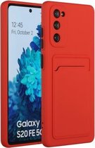 Voor Samsung Galaxy S20 FE kaartsleuf ontwerp schokbestendig TPU beschermhoes (rood)