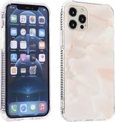 Gold Sands Marble Pattern Dual-side IMD-patroon Acryl + TPU schokbestendig hoesje voor iPhone 12/12 Pro (wit)