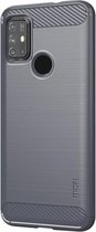 Voor Motorola Moto G10 / G30 MOFI Gentleness Series Brushed Texture Carbon Fiber Soft TPU Case (Grijs)