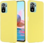 Voor Geschikt voor Xiaomi Redmi Note 10S effen kleur vloeibare siliconen valbestendige volledige dekking beschermhoes (geel)