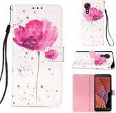 Voor Samsung Galaxy XCover 5 3D Schilderen Horizontale Flip Leren Case met Houder & Kaartsleuf & Portemonnee & Lanyard (Bloem)