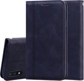 Voor Samsung Galaxy M01 Frosted Business Magnetische Horizontale Flip PU lederen tas met houder & kaartsleuf & lanyard (zwart)