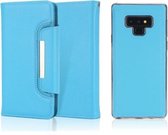 Voor Samsung Galaxy Note9 Litchi Texture Horizontale Flip Buckle Afneembare Magnetische PU Leather Case met Kaartsleuven & Portemonnee & Fotolijst (Blauw)