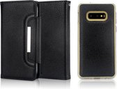 Voor Samsung Galaxy S10e Litchi Textuur Horizontale Flip Gesp Afneembare Magnetische PU Lederen Case met Kaartsleuven & Portemonnee & Fotolijst (Zwart)