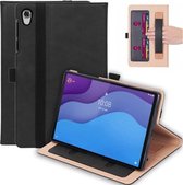 Voor Lenovo Tab M10 HD 2e generatie TB-X306X Business Retro PU Horizontale Flip lederen tas met houder & kaartsleuven & draagriem (zwart)