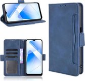 Voor OPPO A55 5G / A53s 5G Skin Feel Kalfspatroon Horizontale Flip Leren Case met Houder & Kaartsleuven & Fotolijst (Blauw)