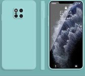 Voor Huawei Mate 20 Pro effen kleur imitatie vloeibare siliconen rechte rand valbestendige volledige dekking beschermhoes (hemelsblauw)