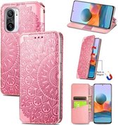 Voor Xiaomi Redmi K40 / K40 Pro Blooming Mandala Reliëfpatroon Magnetische Horizontale Flip Leren Case met Houder & Kaartsleuven & Portemonnee (Roze)