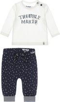 Dirkje Bio Basic SET(2delig) Broek fig, Shirt Offwhite - Maat 44