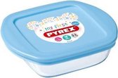Baby Voedselcontainer, Vierkant, 0.35 L, Glas, Licht Blauw - Pyrex | My First Pyrex