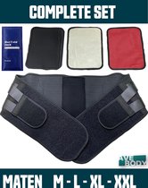 AVE Rugbrace Onderrug Incl 3 Therapie Pads en Koud & Warmtekompres en Ebook – Rugband Maat XL – Onderrug Brace voor Pijnverlichting