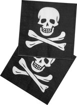 Servetten piraat 12 Stuks 33 X 33 Cm - piraten servetten - kinderverjaardag piraten feestje -Piraten Servetten Doodshoofd
