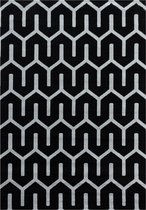 Modern laagpolig vloerkleed Costa - zwart 3524 - 120x170 cm