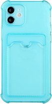 TPU dropproof beschermende achterkant met kaartsleuf voor iPhone 12 (babyblauw)