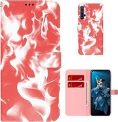Voor Huawei Honor 20/nova 5T Cloud Fog Pattern Horizontal Flip Leather Case met Houder & Card Slot & Wallet (Rood)