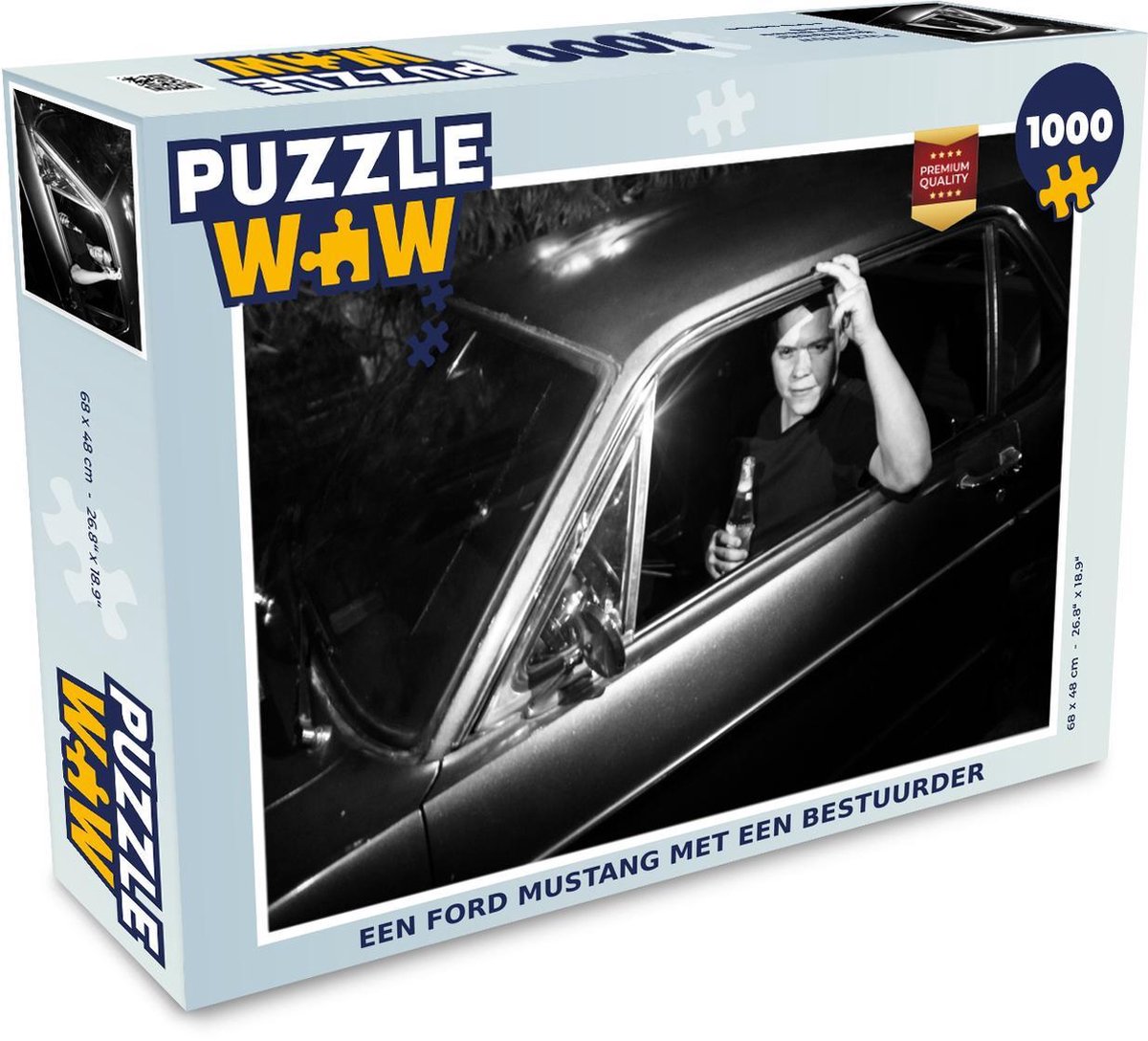 Afbeelding van product Puzzel 1000 stukjes volwassenen Mustang 1000 stukjes - Een Ford Mustang met een bestuurder - PuzzleWow heeft +100000 puzzels