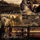 Affiche de jardin - Ville / Bordeaux - Collage en beige/blanc/noir/marron - 80 x 80 cm.