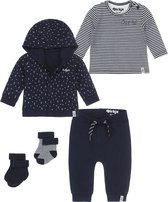 Dirkje Bio Basic SET(3delig) Vest ,broek, gestreept shirt en Noppies sokken - Maat 56