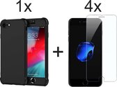 iPhone 6/6s Plus hoesje zwart shockproof siliconen Apple case hoes cover hoesjes - 4x iPhone 6/6s Plus screenprotector