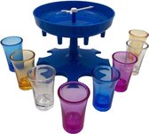 Shotjes schenker Blauw inclusief 8 glaasjes, drankspelletje en schoonmaak borsteltje -Shotjes verdeler- Shotglaasje - Shotjes dispenser- Drankspelletje - Drinkgame- Shotjes fontein