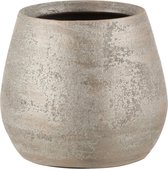 J-Line bloempot Oneffen Ruw - keramiek - zilver - medium - Ø 20.00 cm