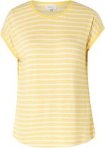 IVY BEAU Frederika T-shirt - Yellow/White - maat 46