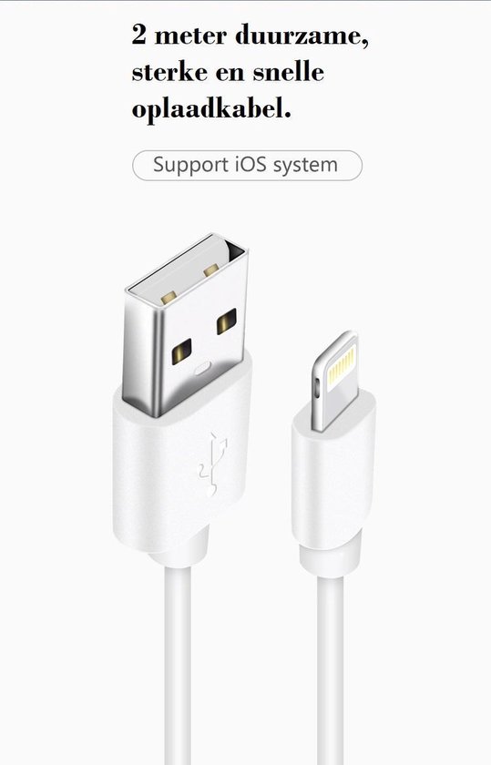 Overwegen Onrecht Facet 3 STUKS iPhone laad kabel - USB - EXTRA LANG + Stevige iPhone oplader -  witte... | bol.com