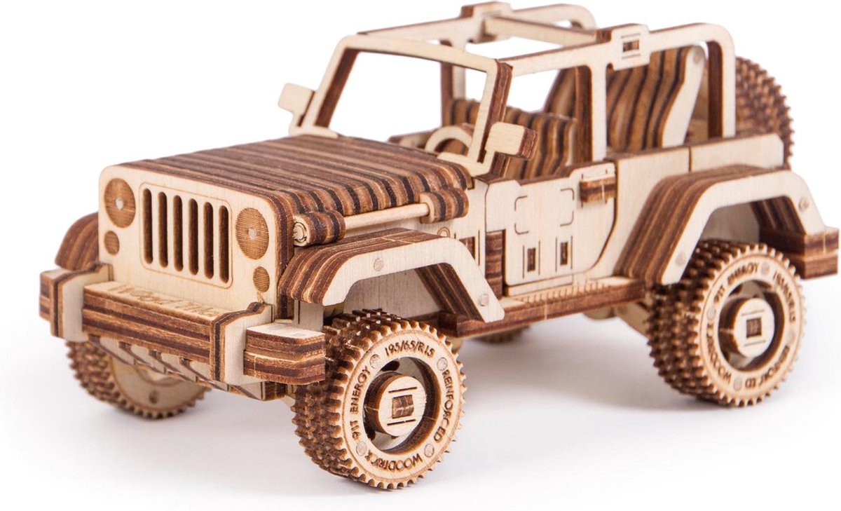 Wood Trick - Modelbouw 3D houten puzzel – Auto set 3 stuks (WDTK079) – 264 stuks - Geen lijm noch verf nodig — afbeelding 9