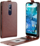 Nokia 7.1 Hoesje - Mobigear - Serie - Kunstlederen Flipcase - Bruin - Hoesje Geschikt Voor Nokia 7.1