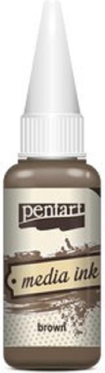 Afbeelding van product penart  Pentart media ink 20 ml brown