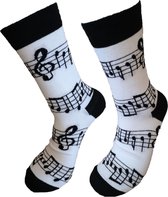 Verjaardag cadeautje voor hem en haar - Muziek Sokken - Muzieknoten Sokken - Leuke sokken - Vrolijke sokken - Luckyday Socks - Sokken met tekst - Aparte Sokken - Socks waar je Happ