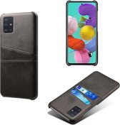 Samsung Galaxy A51 Telefoonhoesje | PU Leren Back Cover | Pasjeshouder | Zwart