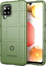 Samsung Galaxy A42 hoesje - Rugged Shield TPU Gelcase - Groen - GSM Hoesje - Telefoonhoesje Geschikt Voor: Samsung Galaxy A42